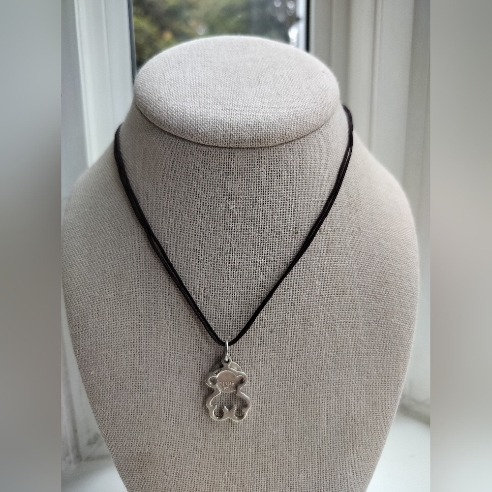 Handcrafted Sterling Silver 925 Bear Tous Cordón Necklace Women's - Picture 2 of 6